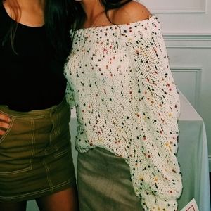 off the shoulder sweater